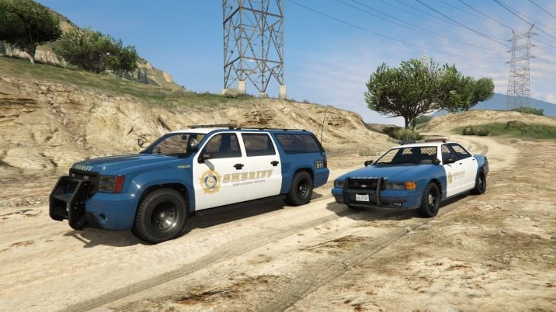 Blue & White Sheriff Stainer And Granger Liveries Replace 1.0 - Grand 